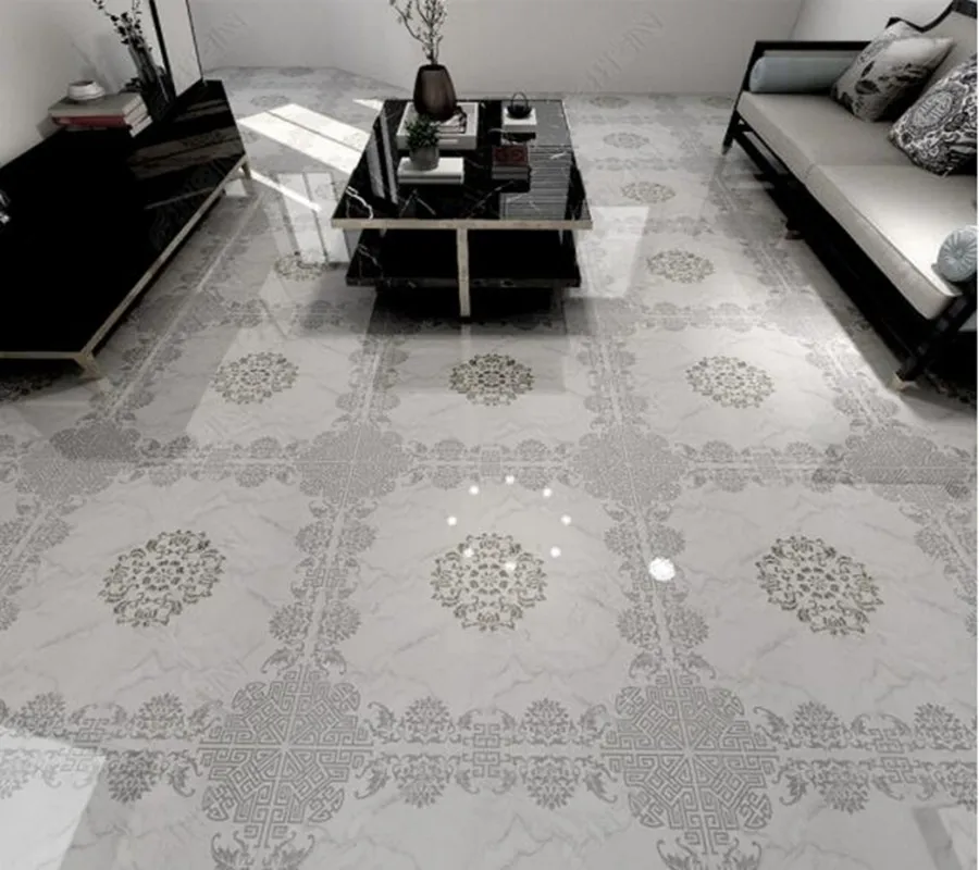 

PVC gray geometric cement brick antique brick non-slip waterproof self-adhesive 3D floor sticker tiles bathroom 3D wallpaper