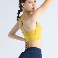 thin shoulder bra womens fitness sports no buckle fight net leisure non slip non sag nylon yoga underwear