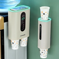 1pc disposable paper cup cup taker automatic water dispenser cup holder home office space saving wall mounted cups storage rack