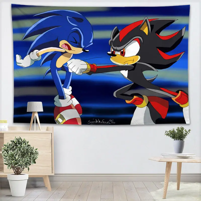 Sonic The Hedgehog гобелен настенный Декор для домашней вечеринки на день рождения украшения тканевые гобелены палатка туристический спальный коврик - Цвет: 23