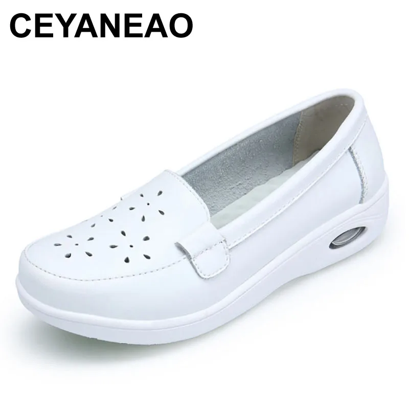 CEYANEAO четыре сезона женские чистые черные и белые мягкие на платформе полная