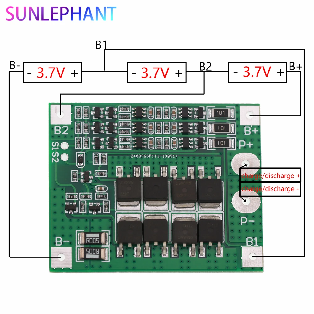 25A 3 S литий-полимерный аккумулятор 18650 зарядное устройство PCB плата защиты BMS 3 серийный 12 в 3,7 Lipo литий-ионный зарядный модуль защиты