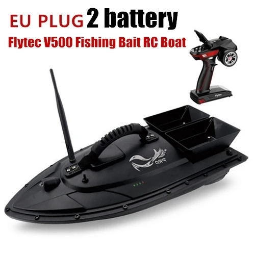 EU 2 battery Flytec V500 Радиоуправляемая лодка для прикормки рыбы, дистанция до 500 м - Цвет: EU 2 battery