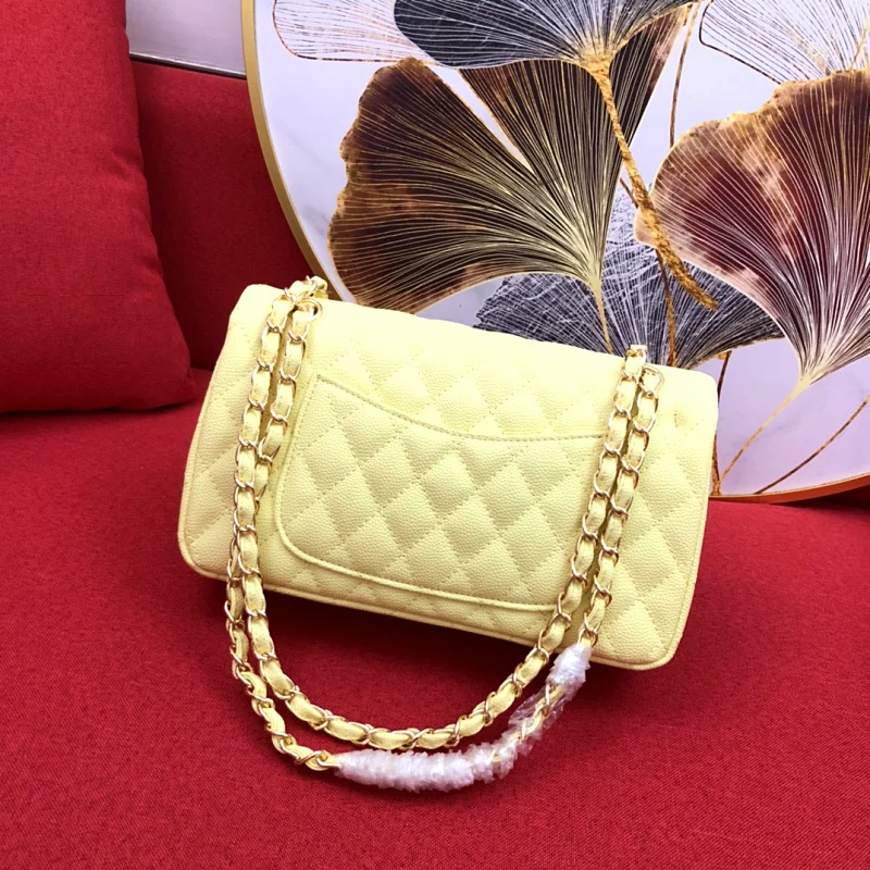 

25cm caviar leather high-end fashion brand high quality 100% leather women's bag free transport