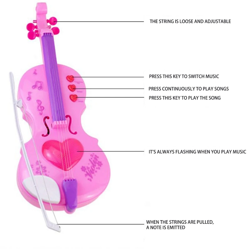

Simulation Children Violin Toy Musical Instruments Learning Educational Toy Christmas Gifts for Children Kids Girl