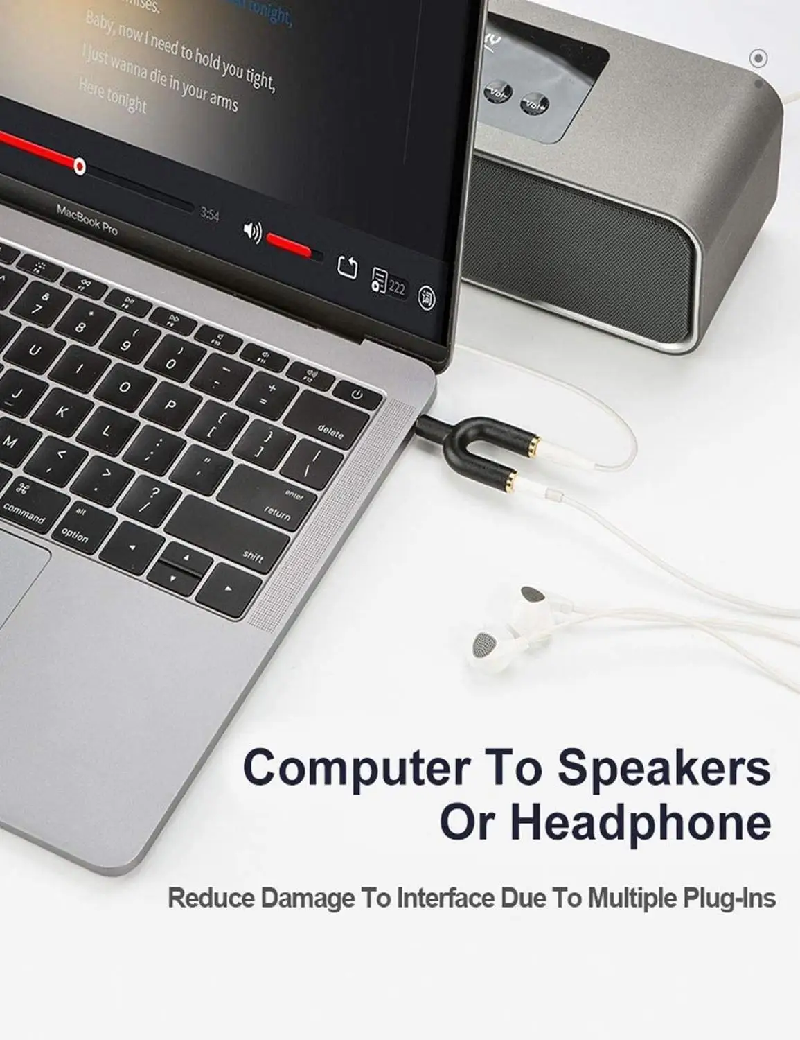 Высококачественный переходник Разветвитель для наушников с разъемом Aux Stereo Y Jack 3