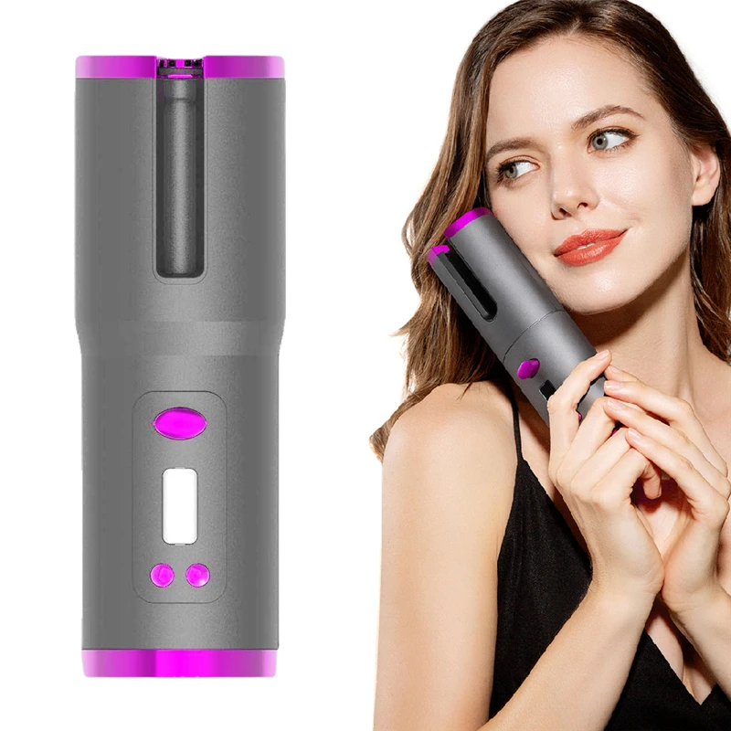 Автоматический вращающийся Керамика волос бигуди для завивки ЖК-дисплей USB