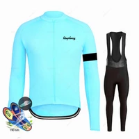 team raphaing cycling jersey set men long sleeve jersey suit outdoor riding bike cycling clothing bib pants maillot ciclismo