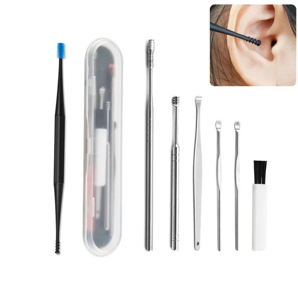 7 шт./компл. средство для удаления воска со спиральными ушками очиститель из