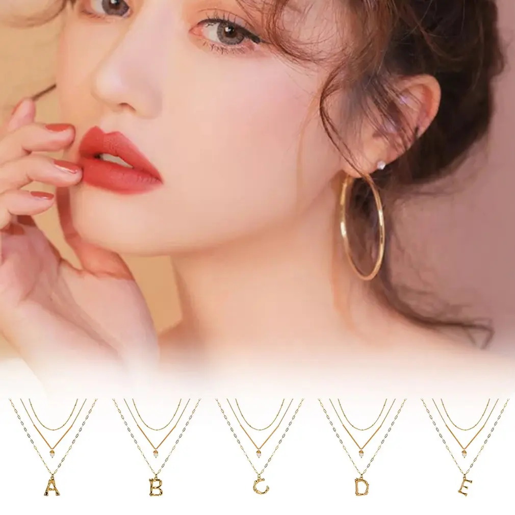 26 Английских Букв многослойное ожерелье Мода личность коралловые каменные