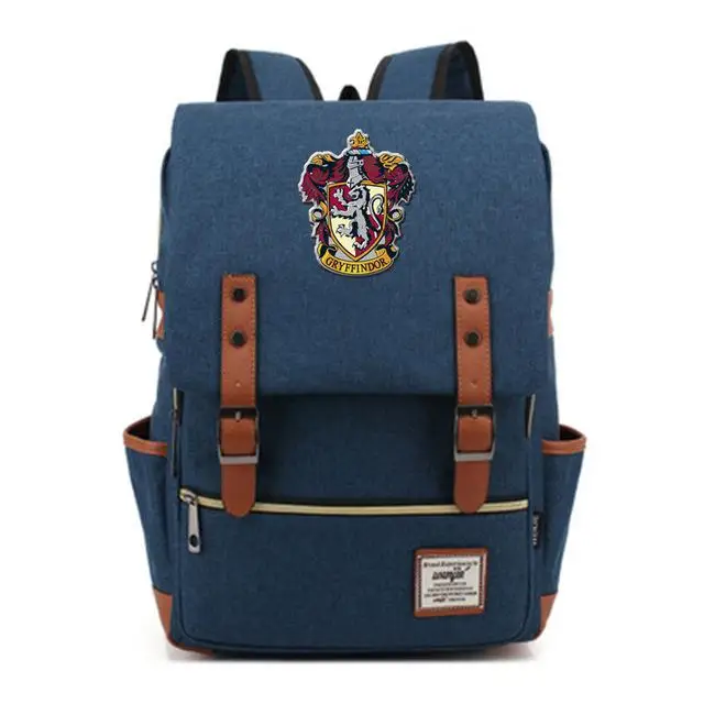 Волшебный Хогвартс Ravenclaw Слизерин Гриффиндор для мальчиков и девочек портфели для подростков школьные сумки холщовые женские сумки рюкзак мужской рюкзак - Цвет: 25