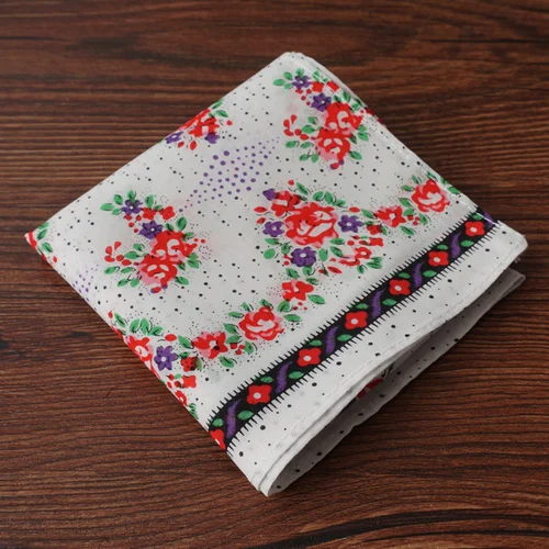 Handkerchiefs Women Cotton High Quality Soft Funny Printed Plaid Various Color Casual Ladies Pocket Square Elegant Chic Trendy - Цвет: 9