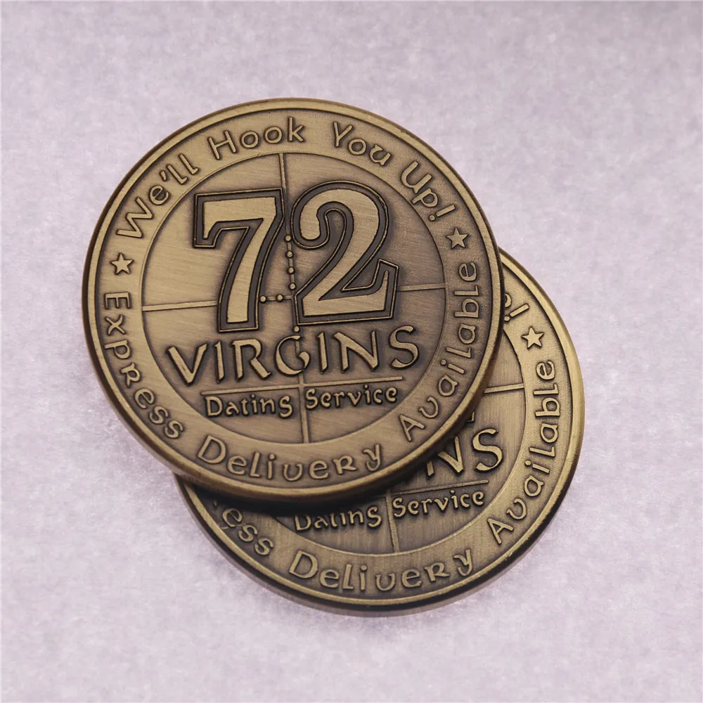 

U.S. Marine Corps / 72 Virgins - USMC Bronze Challenge Coin,Free Shipping