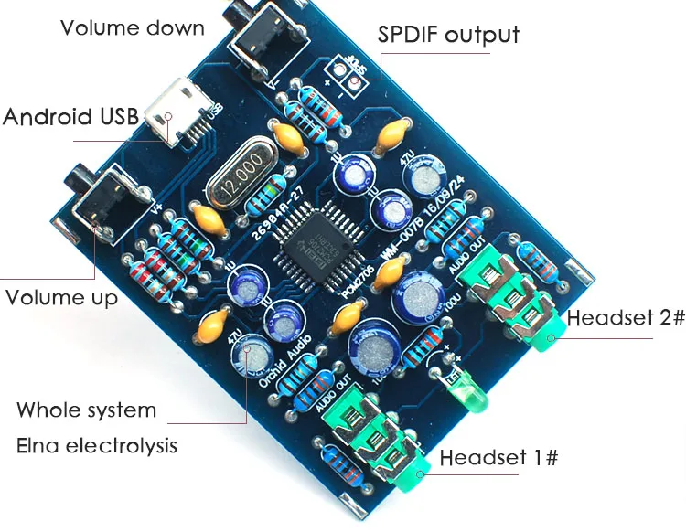 CIRMECH PCM2706 HI USB Звуковая DIY Kit DAC цифровой SPDIF lan кабель телефонный MicroUSB windows без