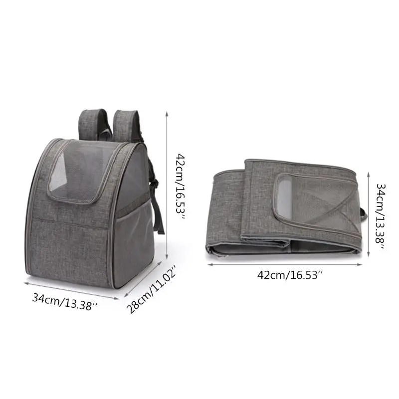 

Foldable Pet Cat Dogs Backpack Carrier Ventilated Design Breathable Travel Bag for Hiking Camping Outdoor Use