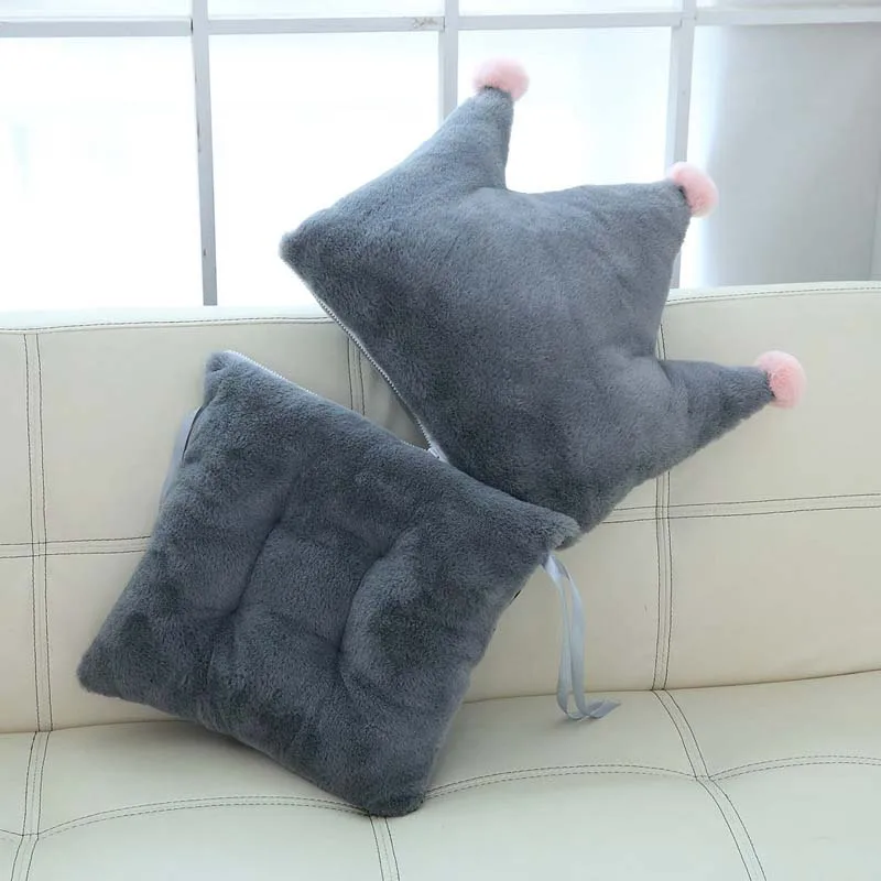 Velvet Thickened Back Cushion Two-in-one Removable Seat Cushions Sofa Crown Shape Pillow Floor Mat Adult Child Home Decor | Дом и сад