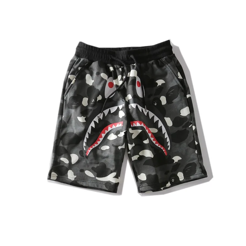 

Summer Fashionable Streewear Pants Shark Printed Shorts Men All-Matching Retro Urban Leisure Men's Women's Couple Casual Shorts