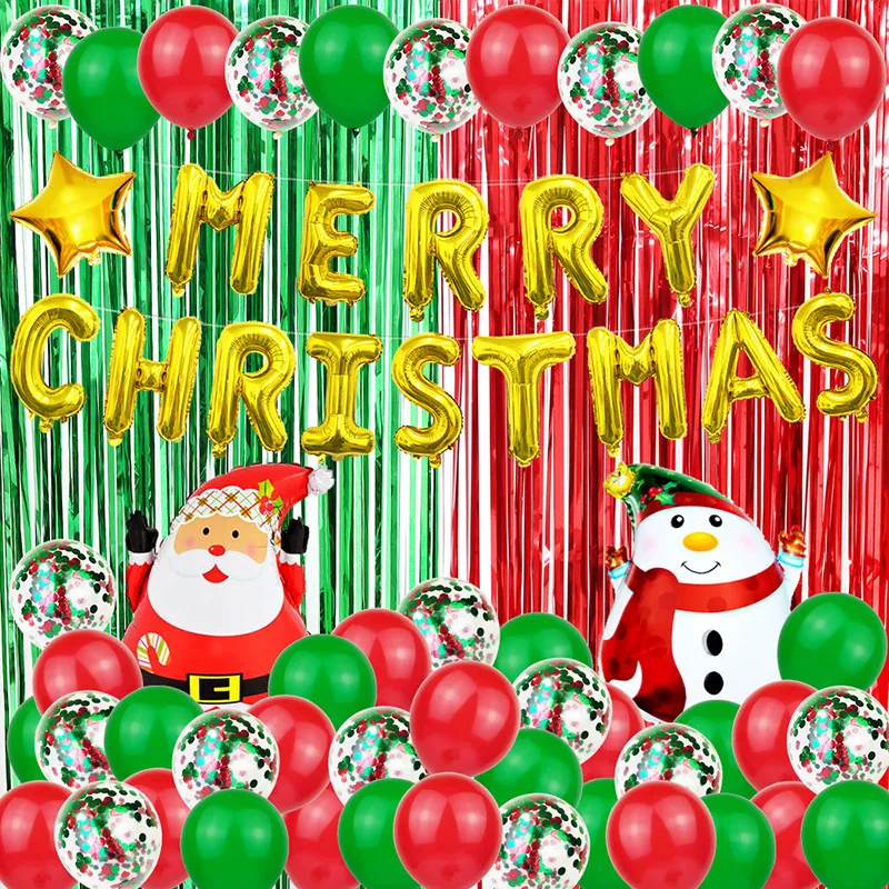 

Merry Christmas Balloons Santa Clause Snowman New Year Christmas Balloons Party Decoration Home Xmas Party Decor 2021