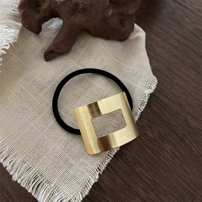 Металлические геометрические эластичные резинки для волос женщин и девушек