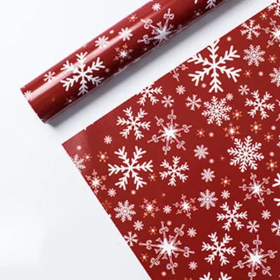 

5pcs/lot 75x50cm Santa Snowflake Pattern Christmas Gift Box Wrapping Paper DIY Handmade Packing Paper Festival Supply