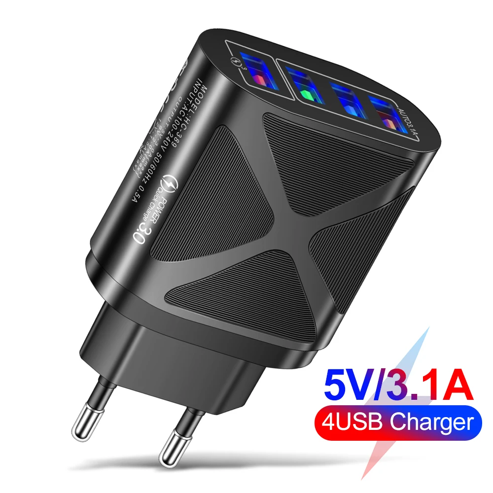 

Travel Wall Charging Charger Power Adapter 5V 3.1A USB Charger For iPhone iPad Samsung Fast Charger Mobile Phone Adapter Charger