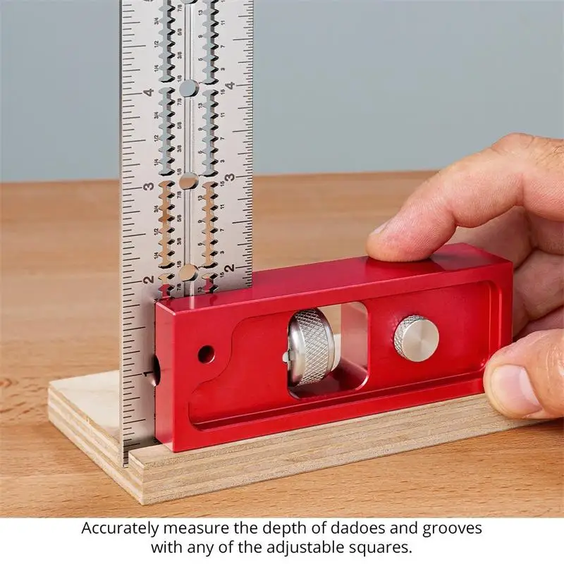 

Zezzo Carpentry DIY Woodworking Angle Scriber Steel Ruler Positioning Block Line Gauge Aluminum Alloy For Measuring Tools
