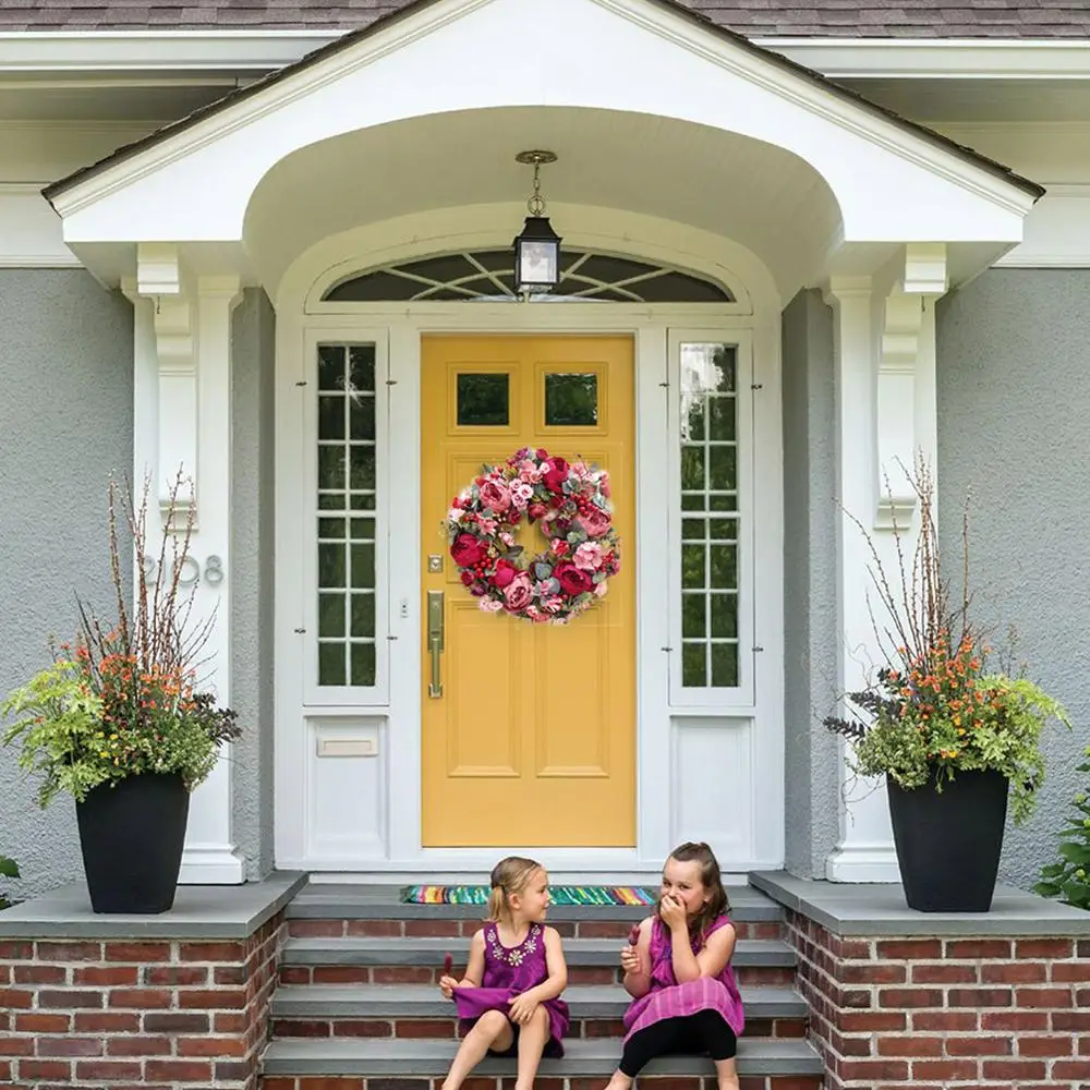 Искусственный венок пиона украшение двери окно день рождения праздник гирлянда