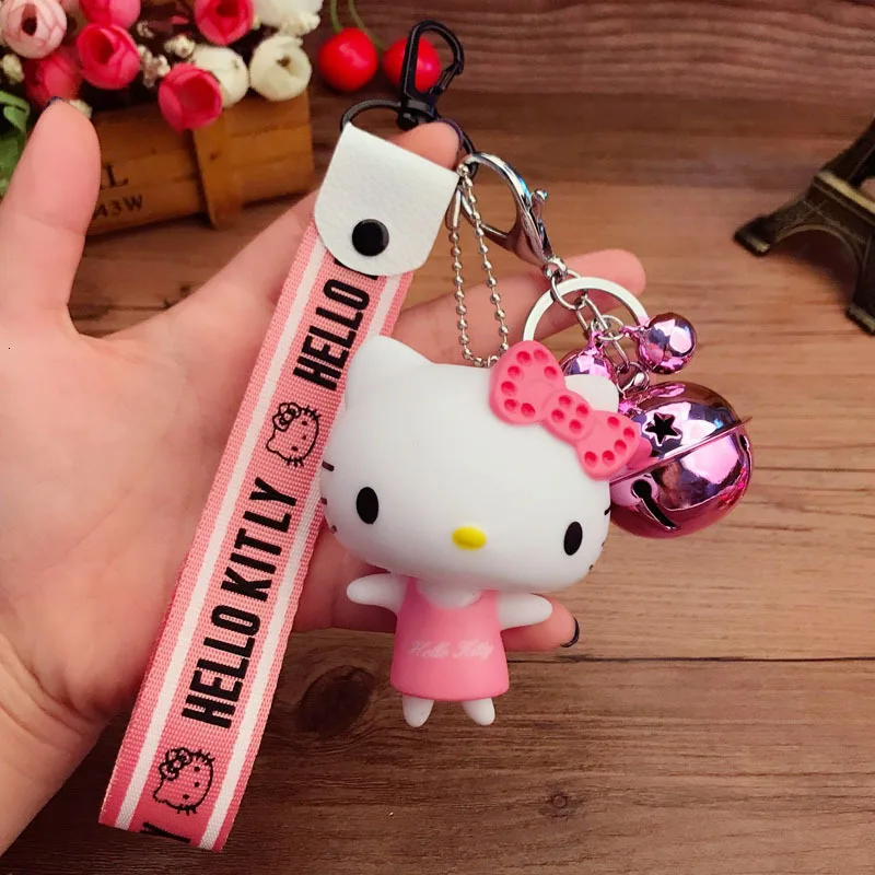 Новинка, женский брелок hello kitty, подарок для девушек, висячая веревка, браслет на запястье, автомобильная сумка, брелок, брелок, цепочка для ключей, брелок для телефона