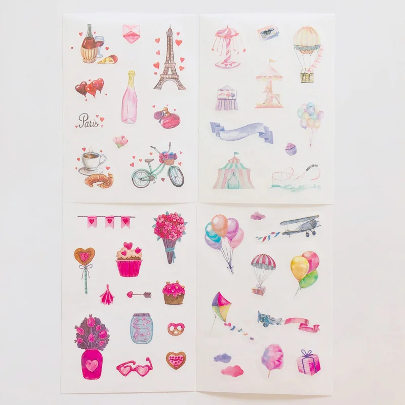 8 sheets love story wedding accessories paper sticker notebook computer phone hand account decoration free global shipping