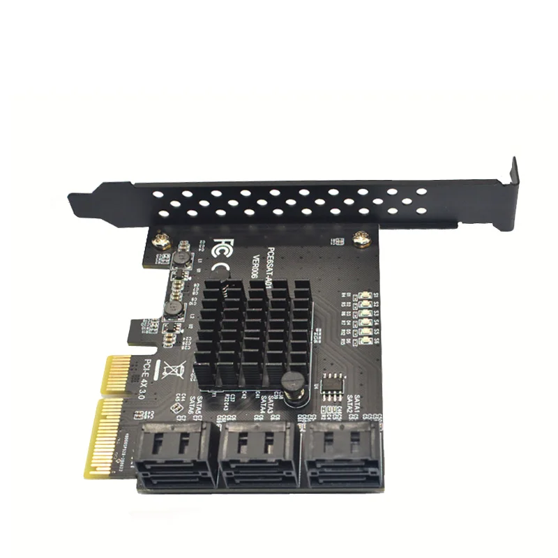 Адаптер SATA PCI e 6 портов 3 0 к Express x4 плата расширения SATA3.0 PCIe PCI-e контроллер для HDD ASMedia