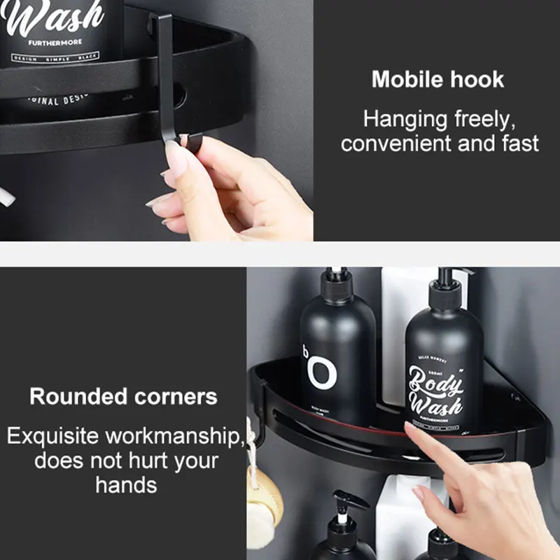 

Bathroom Shelves Wall Suction Frame Shampoo Holde Shelf Shower Rack Corner Storage Holder Shelves For Bathroom B K
