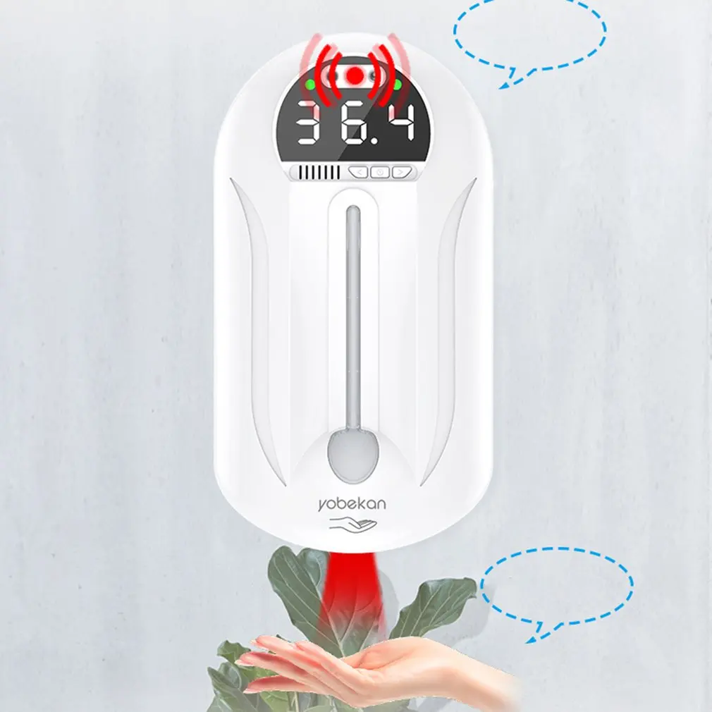 

Yobekan KE-V21 1250ml Disinfection Thermometer Gel Soap Dispenser Automatic Thermometer Dual Probe Design