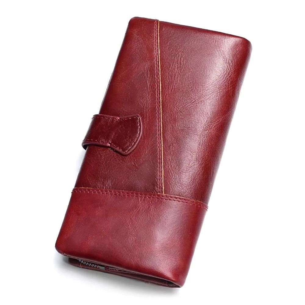 Женский кошелек из натуральной кожи Длинный женский клатч для денег портмоне