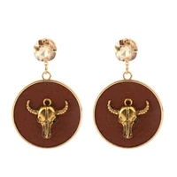 brincos bull head earrings for women bohemian national wind drop earrings dangle earrings fashion retro punk earrings