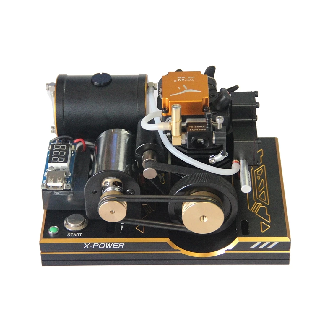 Toyan FS-S100AS Four-Stroke Methanol Engine Set For RC Car Ship Model With Base Fuel Tank Battery Start ESC Heat Head Cap Etc | Игрушки и