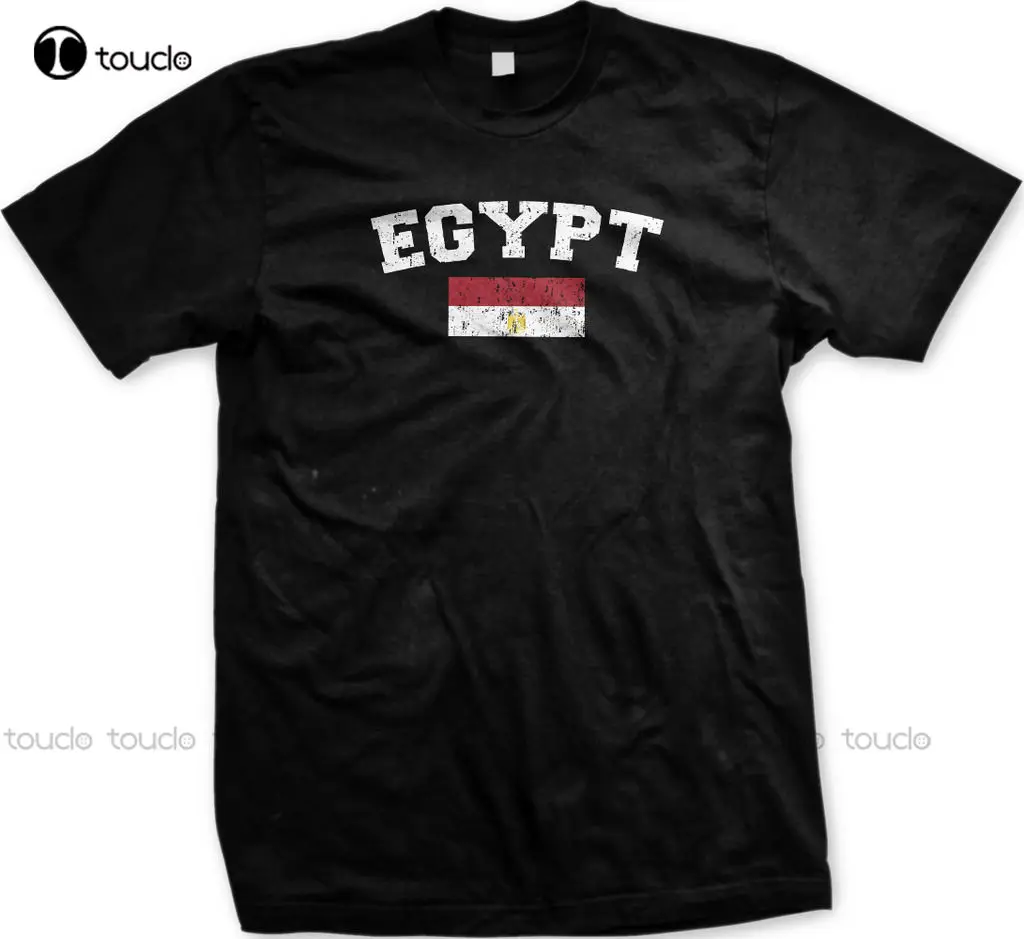 

High Quality Men'S Cotton Clothing T-Shirts Egypt Faded Distressed Flag Egyptian Misr Country Pride Tshirt Design