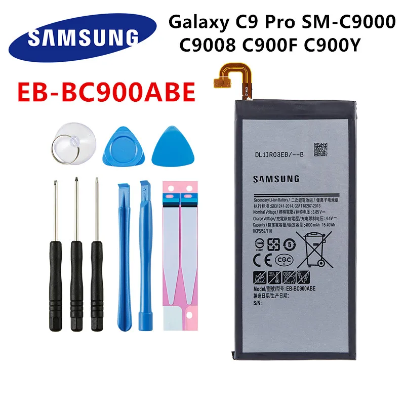 

SAMSUNG Orginal EB-BC900ABE 4000mAh Replacement Battery For Samsung Galaxy C9 Pro SM-C9000 C9008 C900F C900Y Batteries+Tools