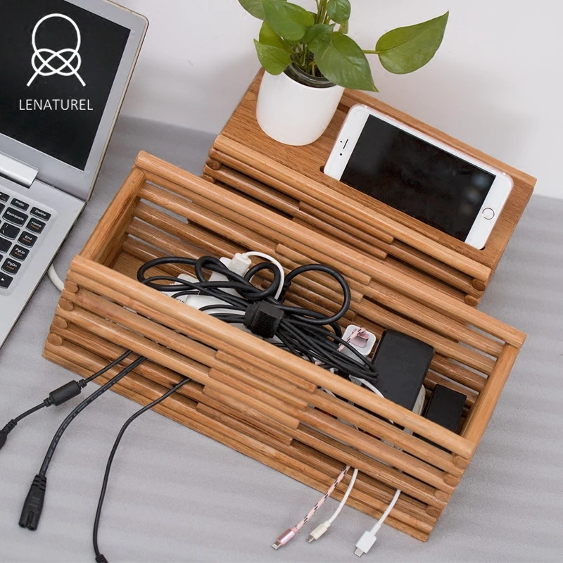 melhor Caixa De Armazenamento De Fio Elétrico De Madeira Em Casa Cabo De Alimentação Storages Placa De Soquete De Segurança Recipiente Placa De Energia Rattan Caixa De Armazenamento Zm