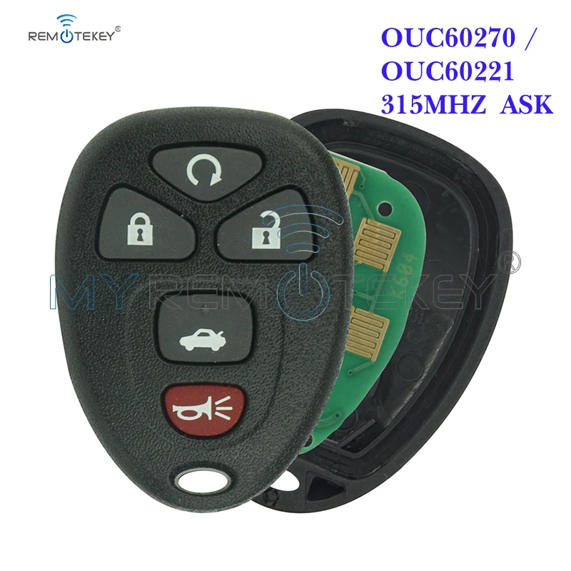 

Remtekey Remote Fob for GM 5 Button 315Mhz OUC60270 For Buick Lucerne Cadillac DTS Chevrolet Impala Remote Car Key