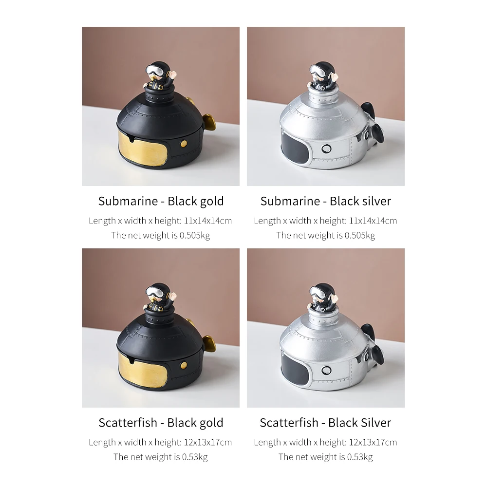 

Creative Diver Ashtray Resin Windproof Ashtray with Lid Home Decoration Accessories Gift Cigar Ashtrays Portable Ashtray