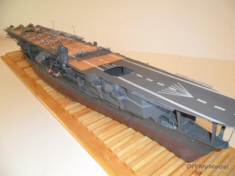 DIYMyModeI-portaaviones Kaga, modelo de papel artesanal japon&eacute;s, rompecabezas de juguete, regalo, utillaje de pel&iacute;cula-2