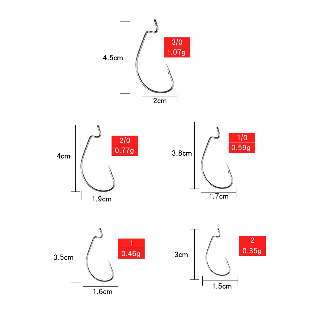 

Toio 2021 New Barbed 50pcs sea hooks Fishing box offset hook 2#-3/0# carp snap fishing big hooks tackles accessories fishhook