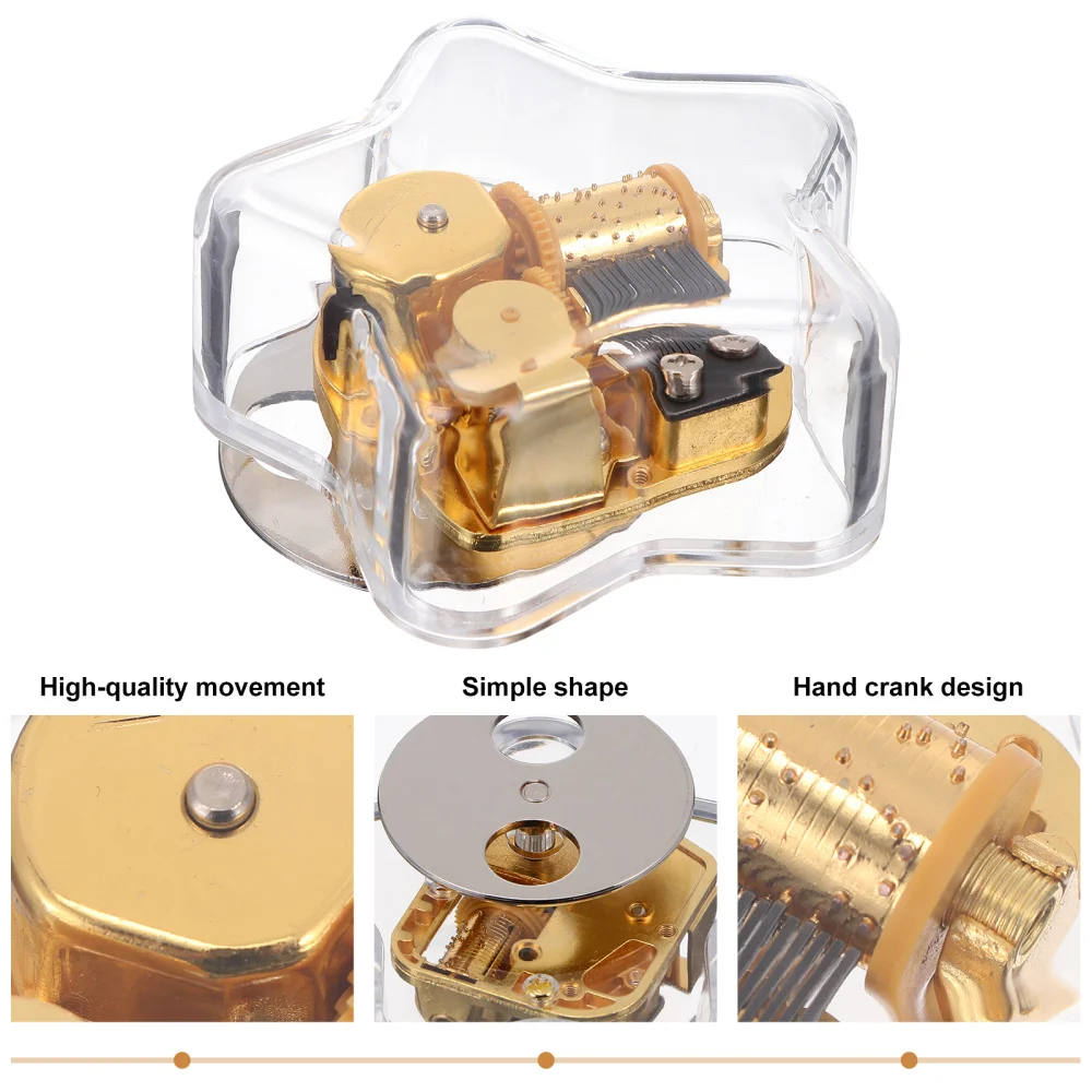 

1pc Durable Acrylic Box Particular Hand-cranked Box Premium DIY