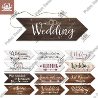 putuo decor wedding arrow wooden sign wood plaque welcome guide board for marry wedding scene sweet love hanging irregular sign