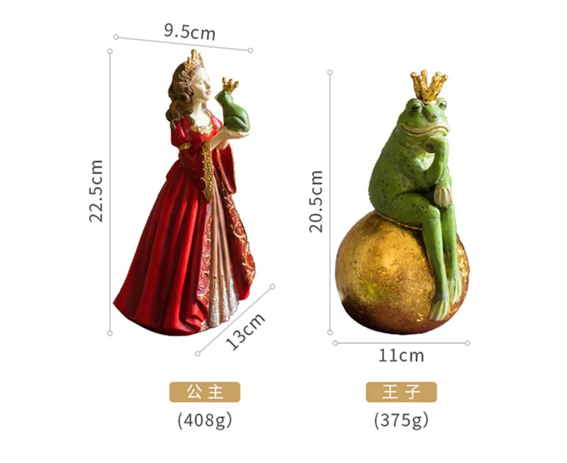 

Nordic Style Home Garden Decoration Accessories New Creative Resin Sculpture Crafts Frog Prince Princess Model Ornaments