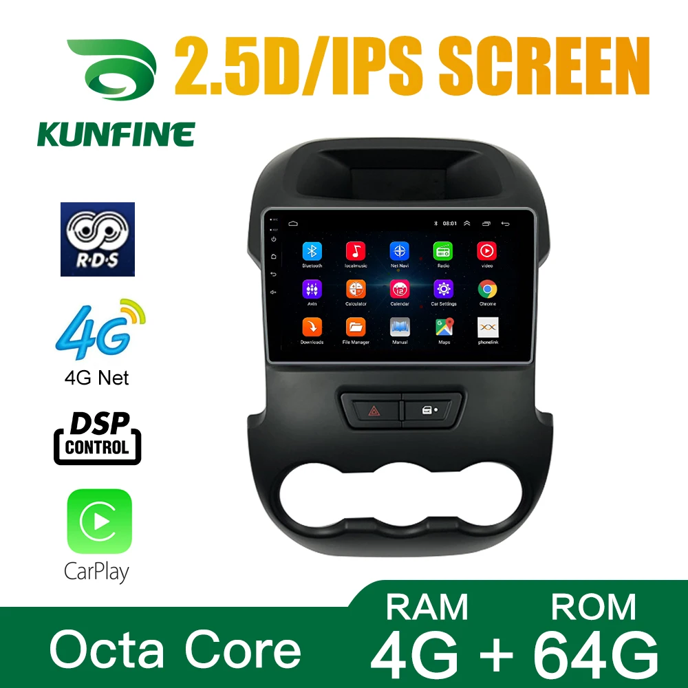 Автомобильная стереосистема для Ford RANGER 2011-2016 Восьмиядерный процессор Android 10 0