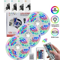 ip65 waterproof 12v 2835 smd flexible rgb led strips luminous tape band with ir remote controller light stripe for home bedroom