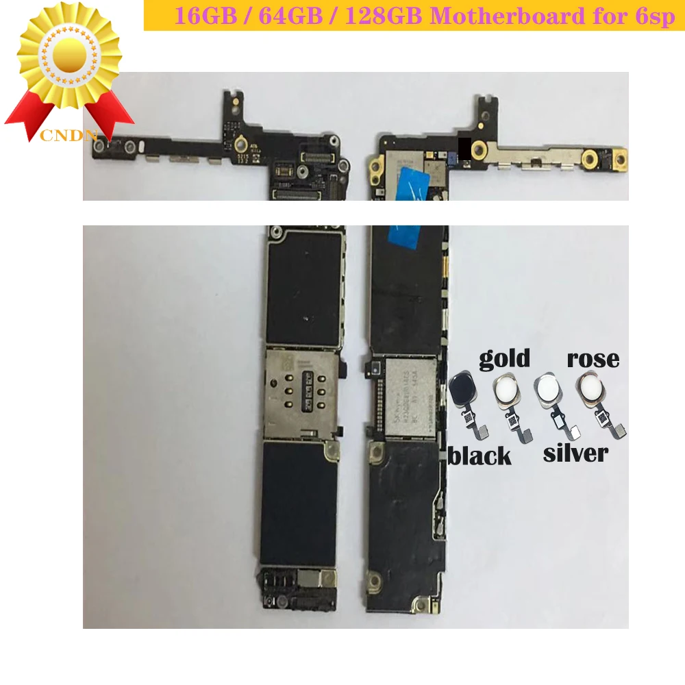 Для материнской платы iPhone 6sp разблокированный Φ id для основной 6S Plus 16 Гб 64 128 ГБ