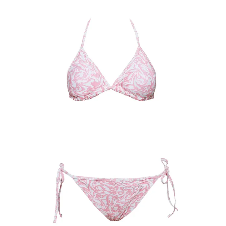 

2021 new European American women's swimsuit alphabet split bikini swimsuit