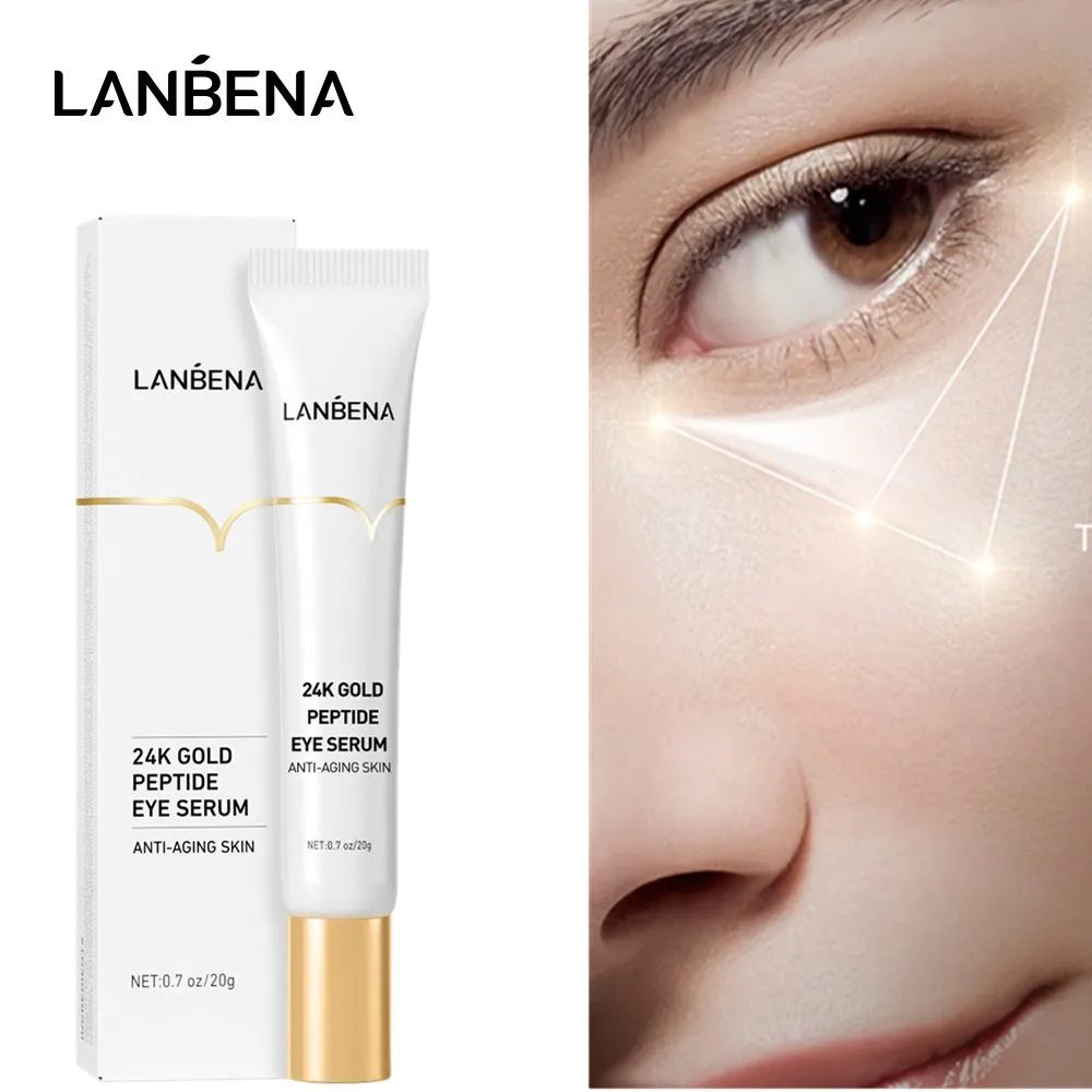

LANBENA 24K Gold Peptide Eye Serum Eliminate Fine Lines Tighten Lifting Skin Remove Dark Circles Eye Bags Moisturizing Deep Care